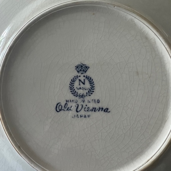 NASCO Old Vienna Hand Painted Earthenware Transferware Rose Pattern ~Salad plate - Picture 2 of 2